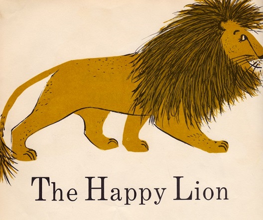 Илустрации на Роже Дувуазан од сликовницата „Среќниот лав и мечката“ (1964)